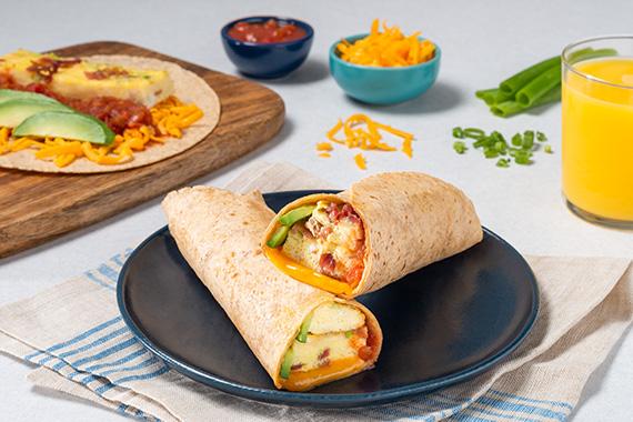 Photo of high protein breakfast burritos