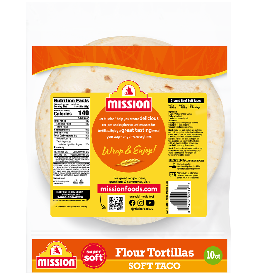 Soft Taco Flour Tortillas Mission Foods