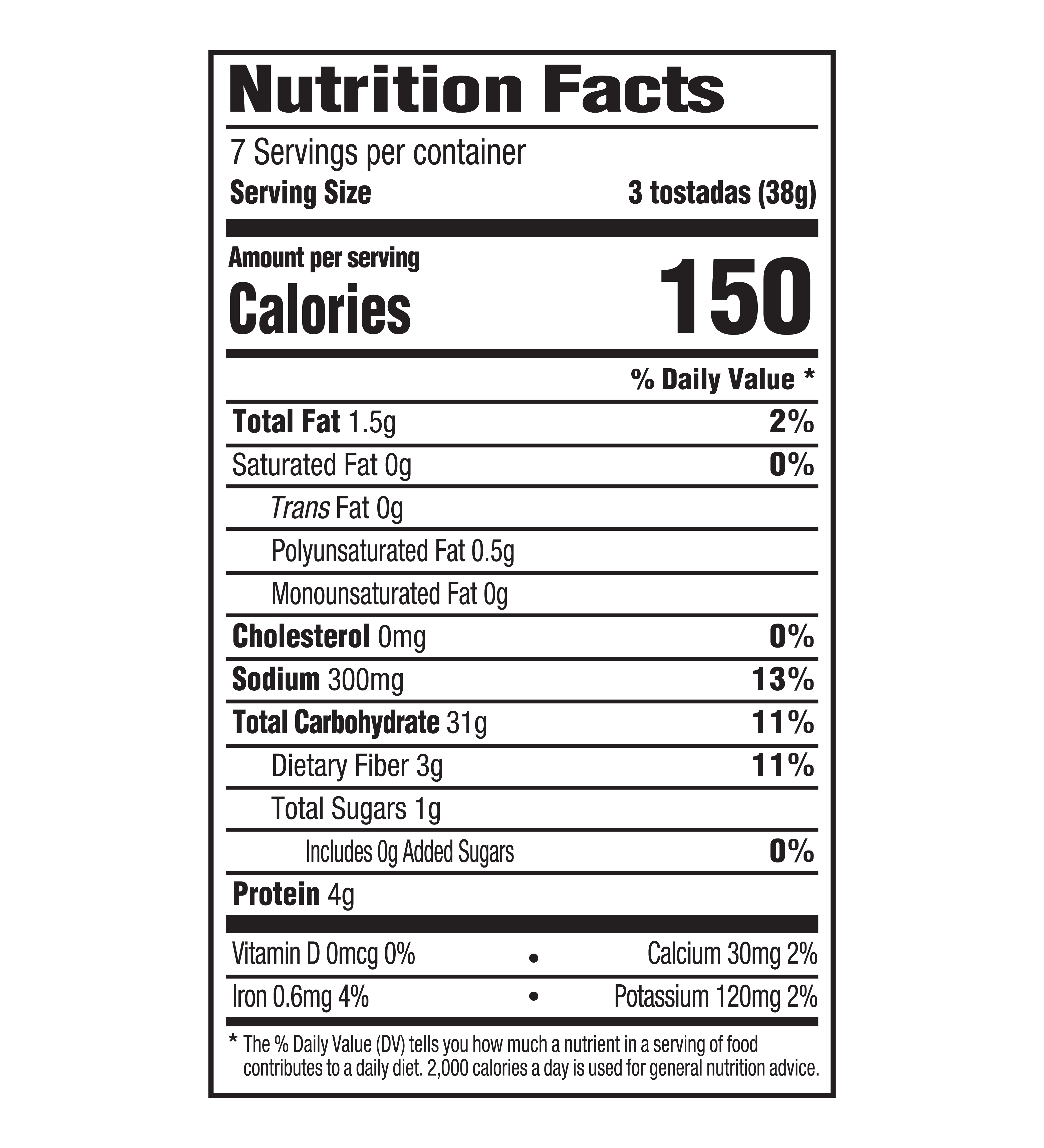 Baked Tostadas nutrition facts