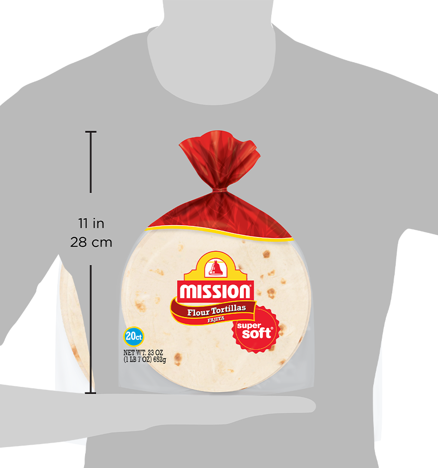Mission Fajita Flour Tortillas packaging size