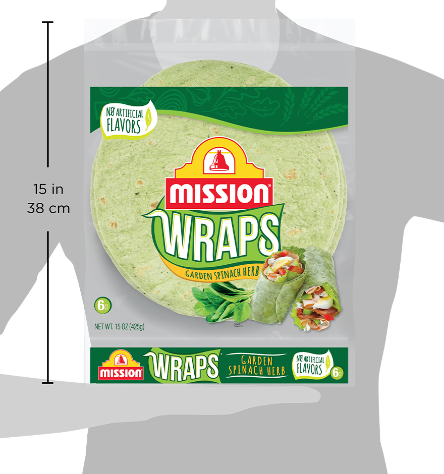 Garden Spinach Wraps size