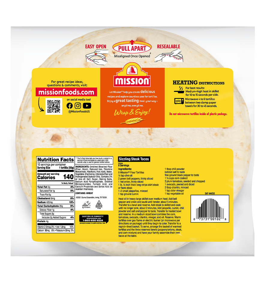 Soft Taco Restaurant Style Flour Tortillas Mission Foods 48 OFF