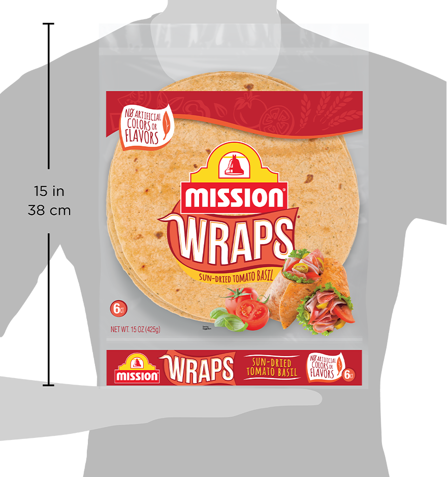 Sun Dried Tomato Basil Wraps size