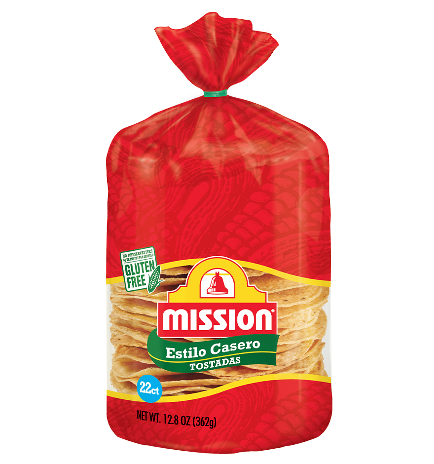 Yellow Tostadas Casero front packaging