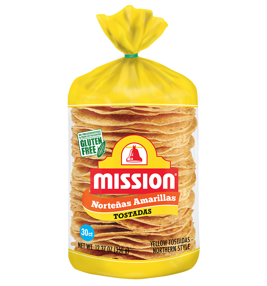 Yellow Tostadas Nortena front packaging