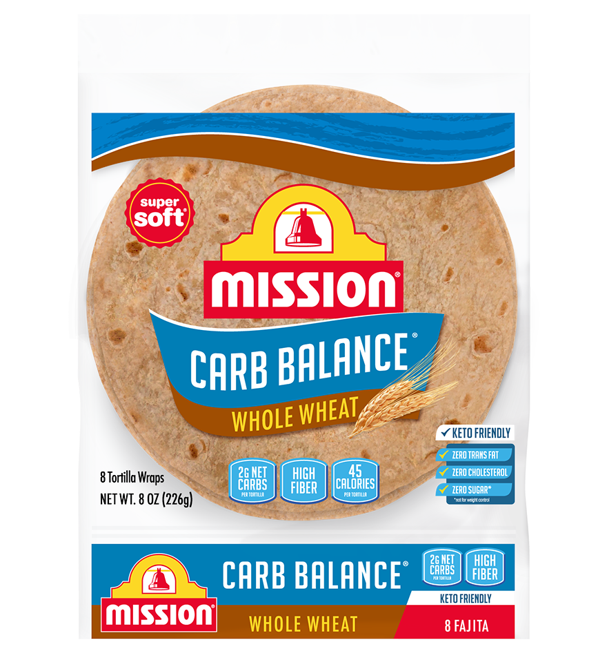 Carb Balance Fajita Whole Wheat Tortillas front