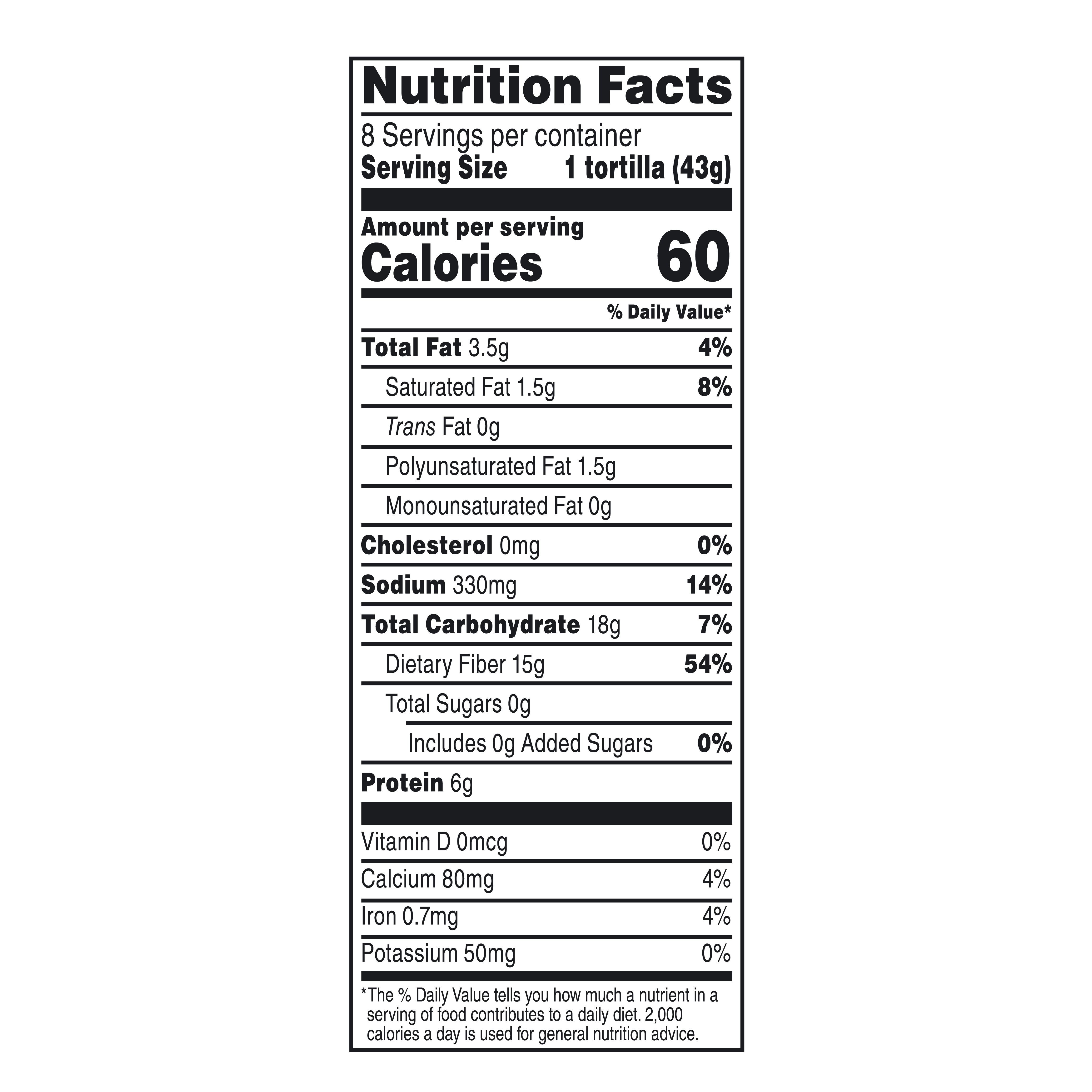 Carb Balance Spinach Wraps nutrition facts