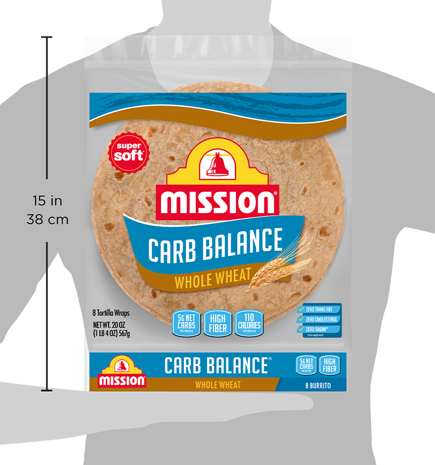 Carb Balance Burrito Whole Wheat Tortillas package size