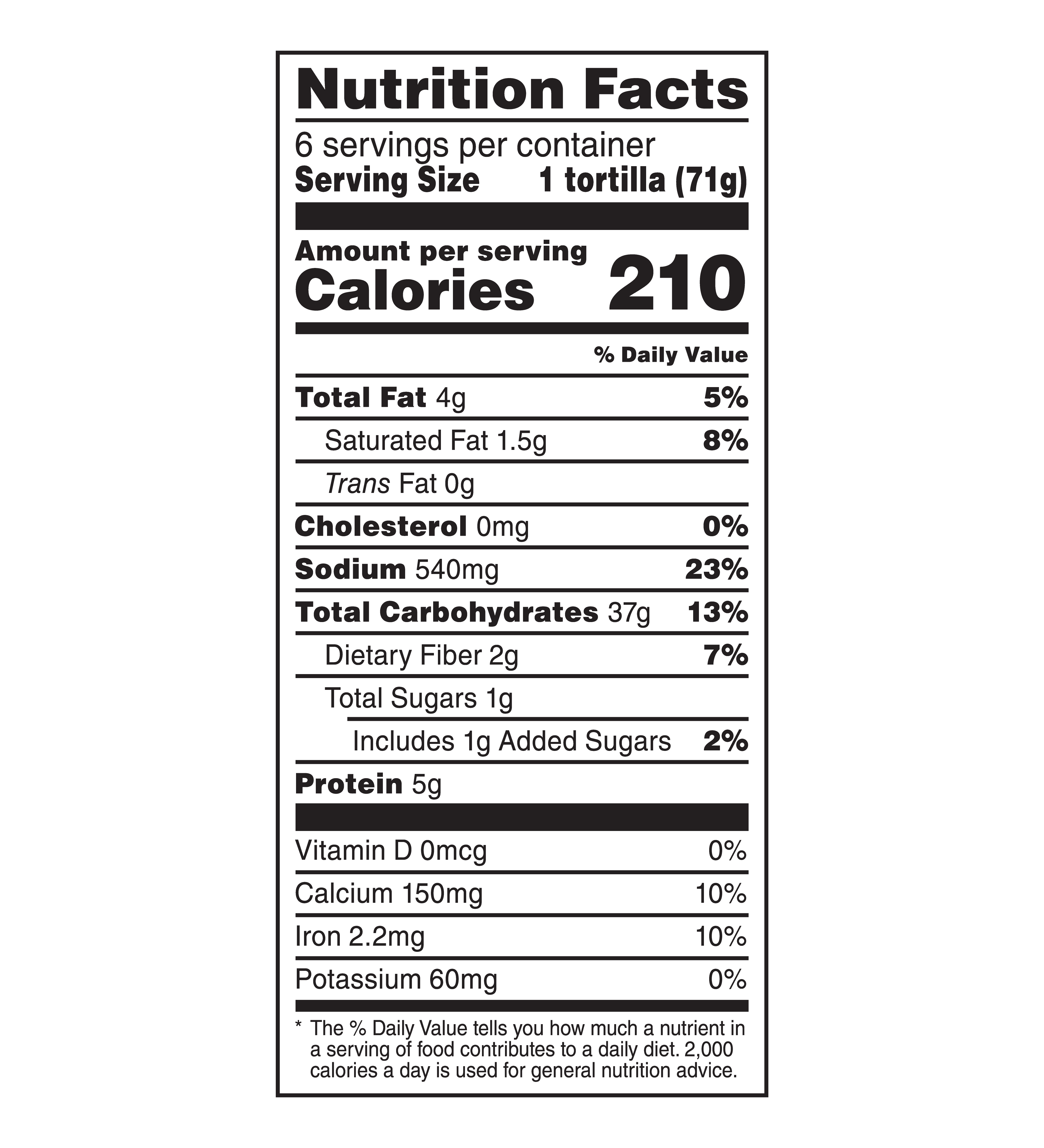 Jalapeno Cheddar Wraps nutrition facts
