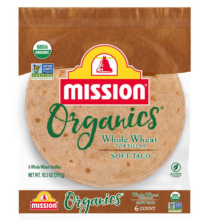 Organic Whole Wheat Tortillas front