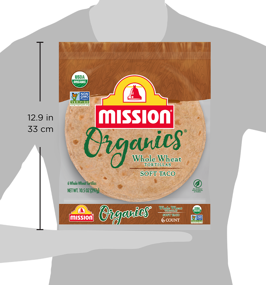 Organic Whole Wheat Tortillas size