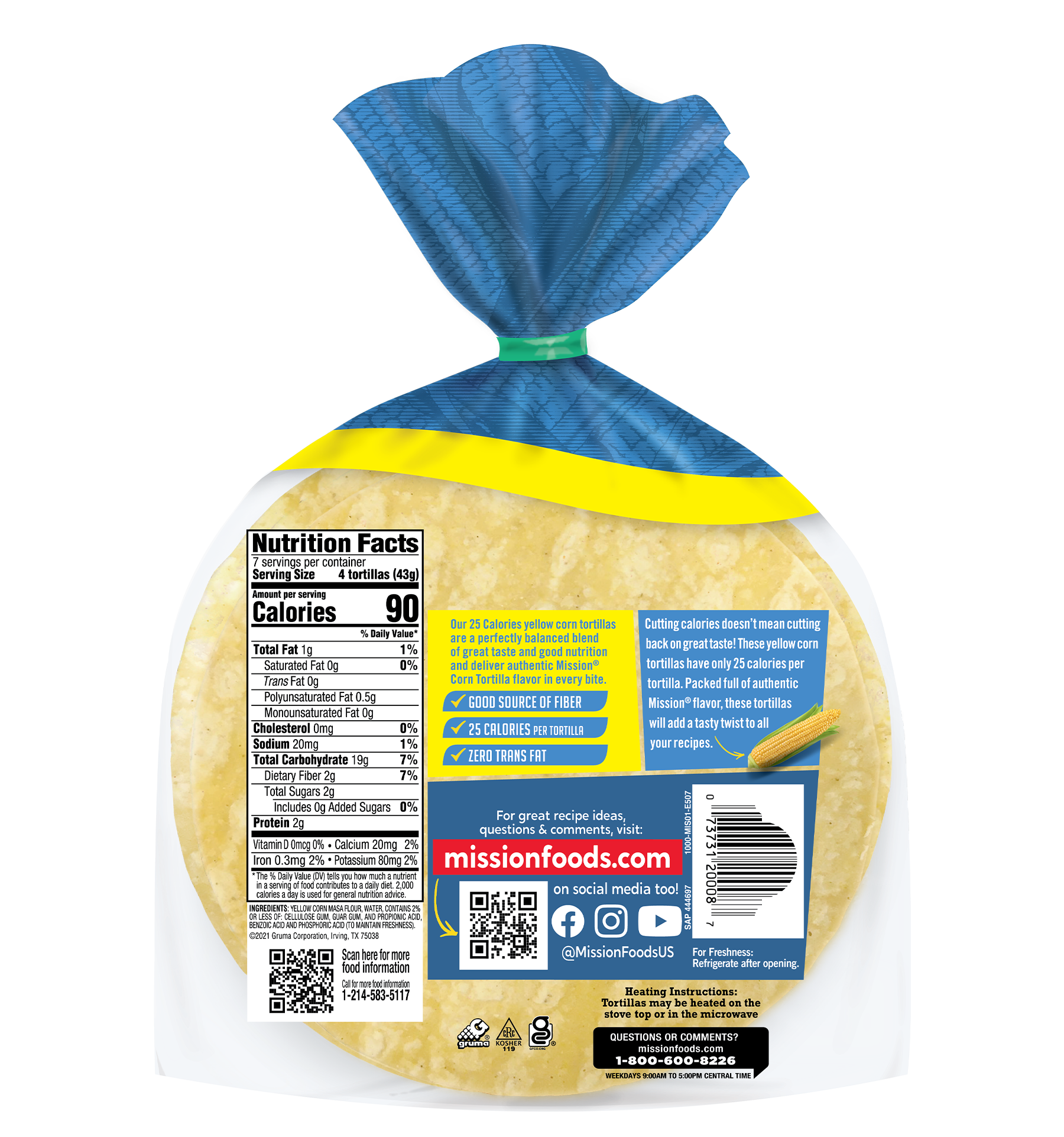 Low Calorie Yellow Corn Tortillas - Mission Foods
