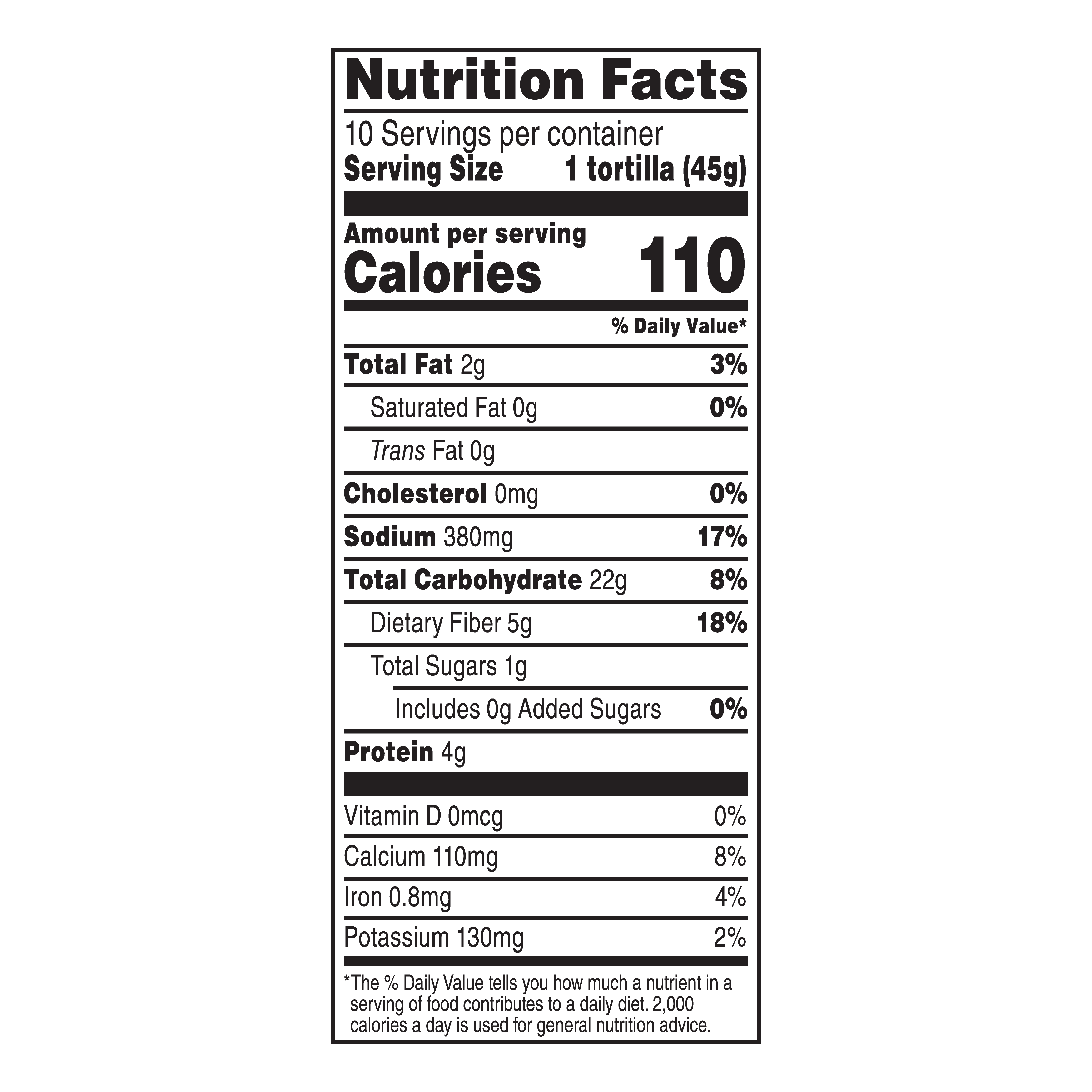 Soft Taco Whole Wheat Tortillas nutrition facts