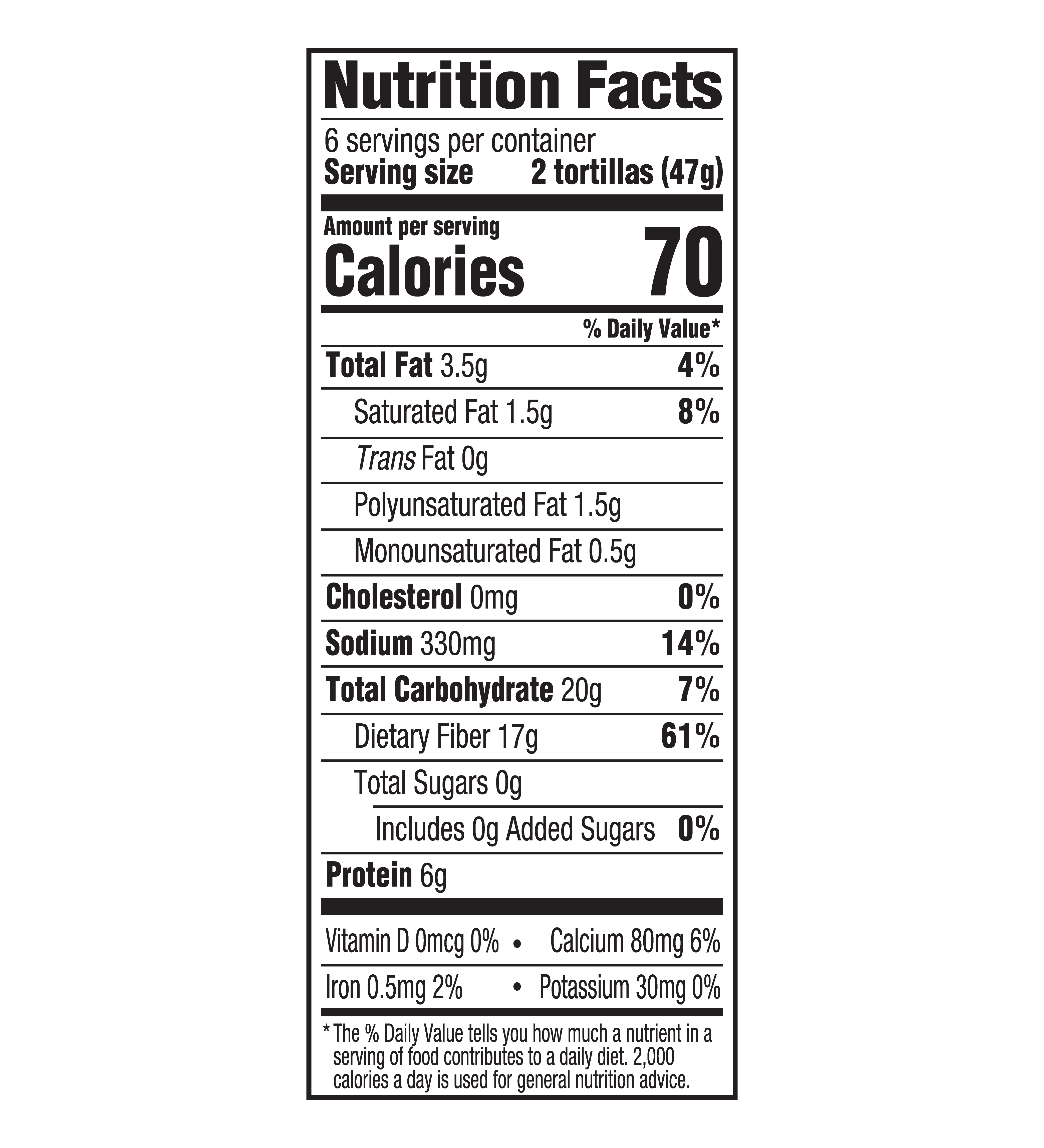 Street Tacos Carb Balance Whole Wheat Nutrition Facts