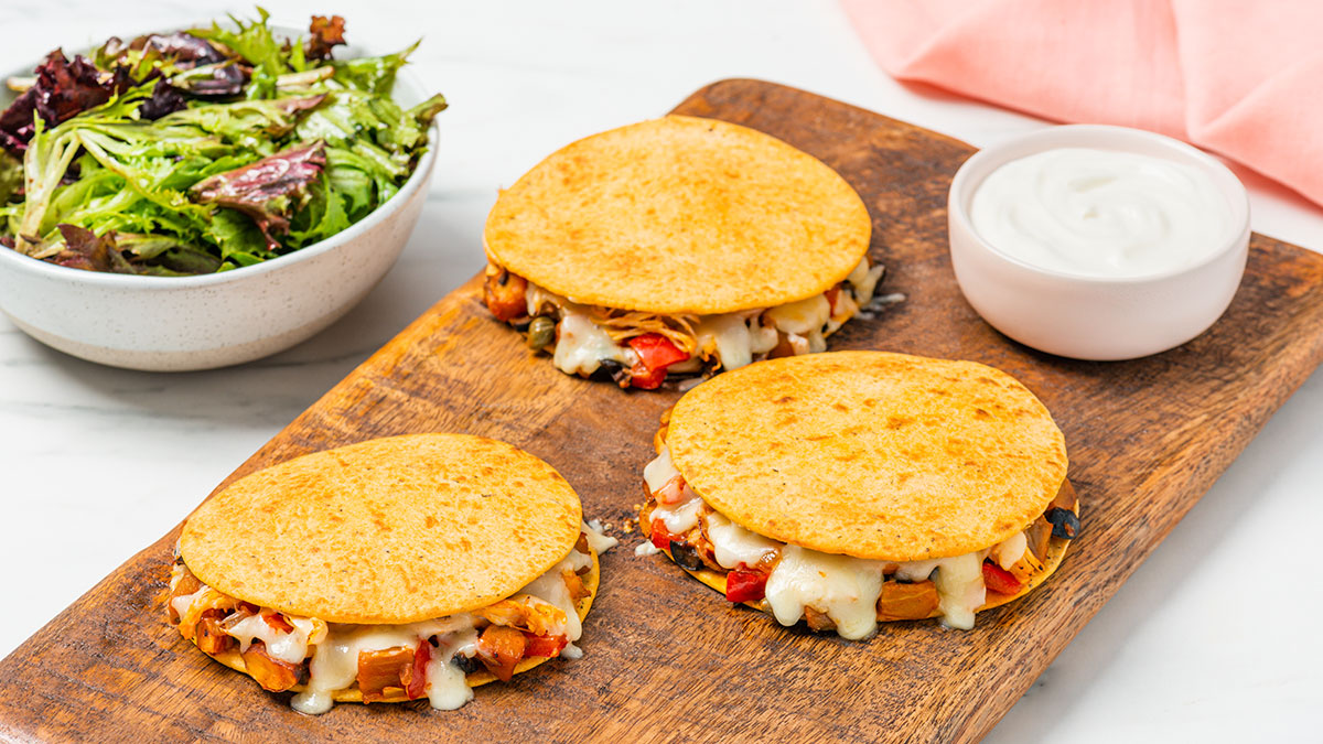 Photo of Chicken and Eggplant Caponata Quesadillas