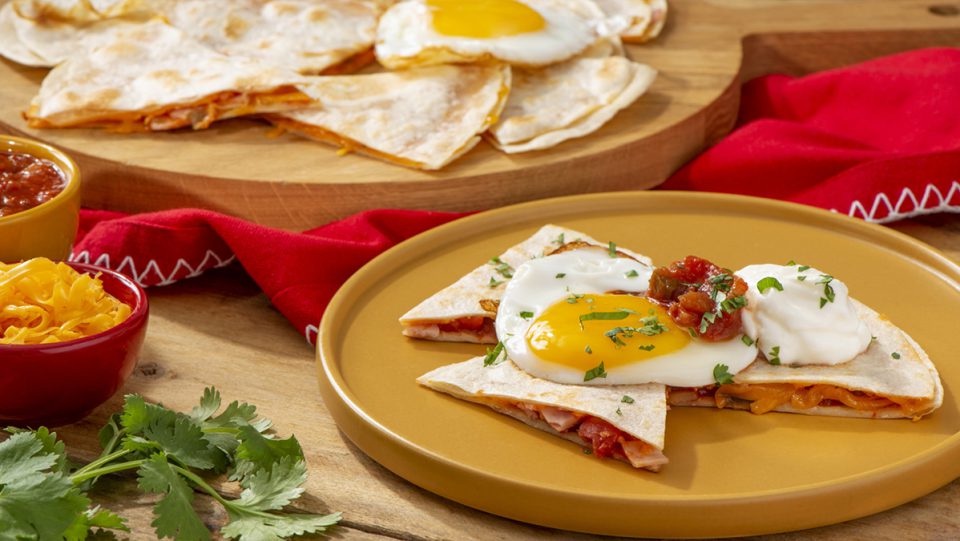 Breakfast Quesadillas with Fried Eggs Mission Foods