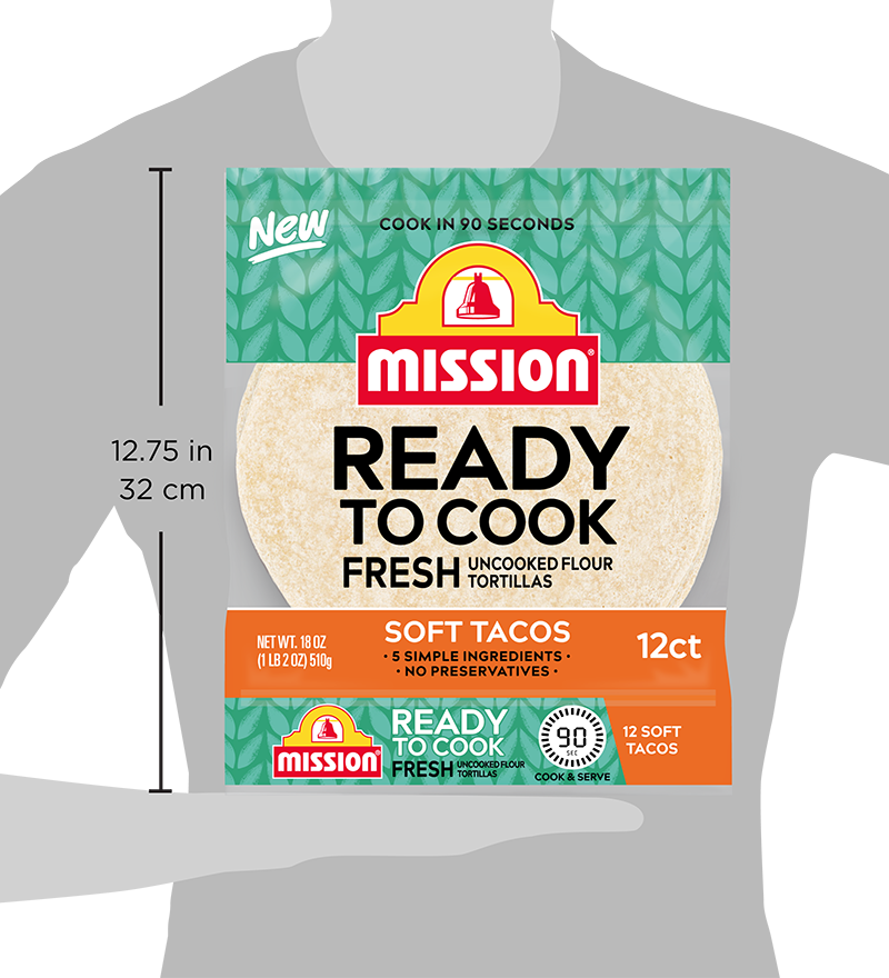 Ready to Cook Tortillas packaging size