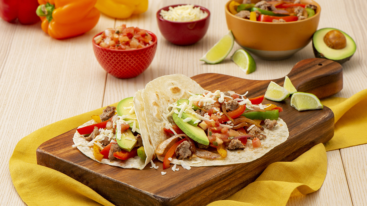 Turkey Sausage Breakfast Fajitas dish